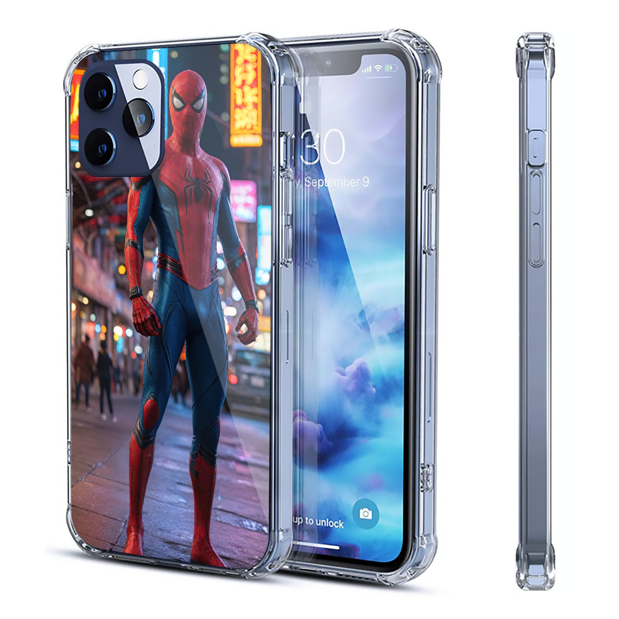 （画像用） Spider Man スパイダーマン 【iPhone 12シリーズ対応】透明スマホケース（クリアソフトケース）